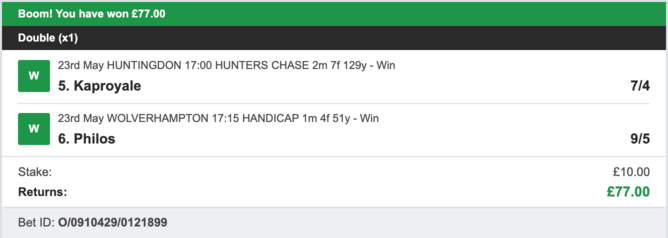 Today's Bet Tips - Winner 3 - 23/05/2023