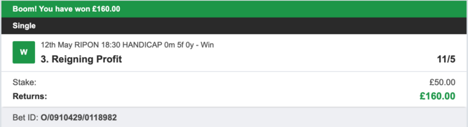 Today's Bet Tips - Winner 1 - 12/05/2023