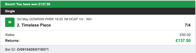 Today's Bet Tips - Winner 1 - 03/05/2023