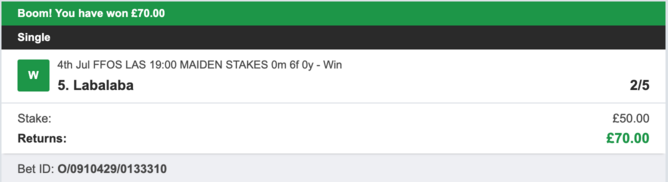 Today's Bet Tips - Winner 2 - 04/07/2023