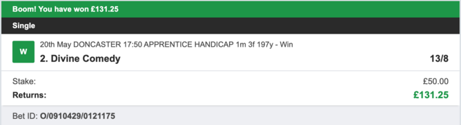 Today's Bet Tips - Winner 2 - 20/05/2023