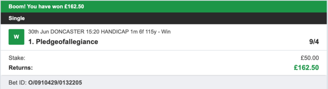 Today's Bet Tips - Winner 1 - 30/06/2023