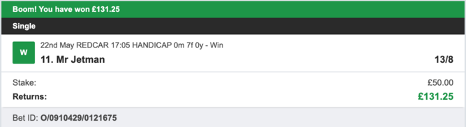 Today's Bet Tips - Winner 1 - 22/05/2023